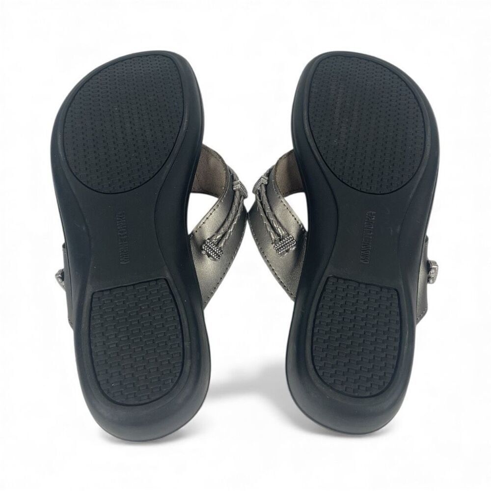 Minnetonka Metallic Leather Sandals Comfort Flip Flops Women 9 NWOB - Picture 7 of 7